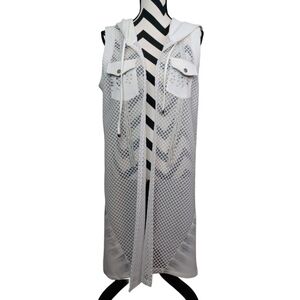 Alain Murati Bling Artsy White Mesh Sleeveless Dress Swim Cover-Up